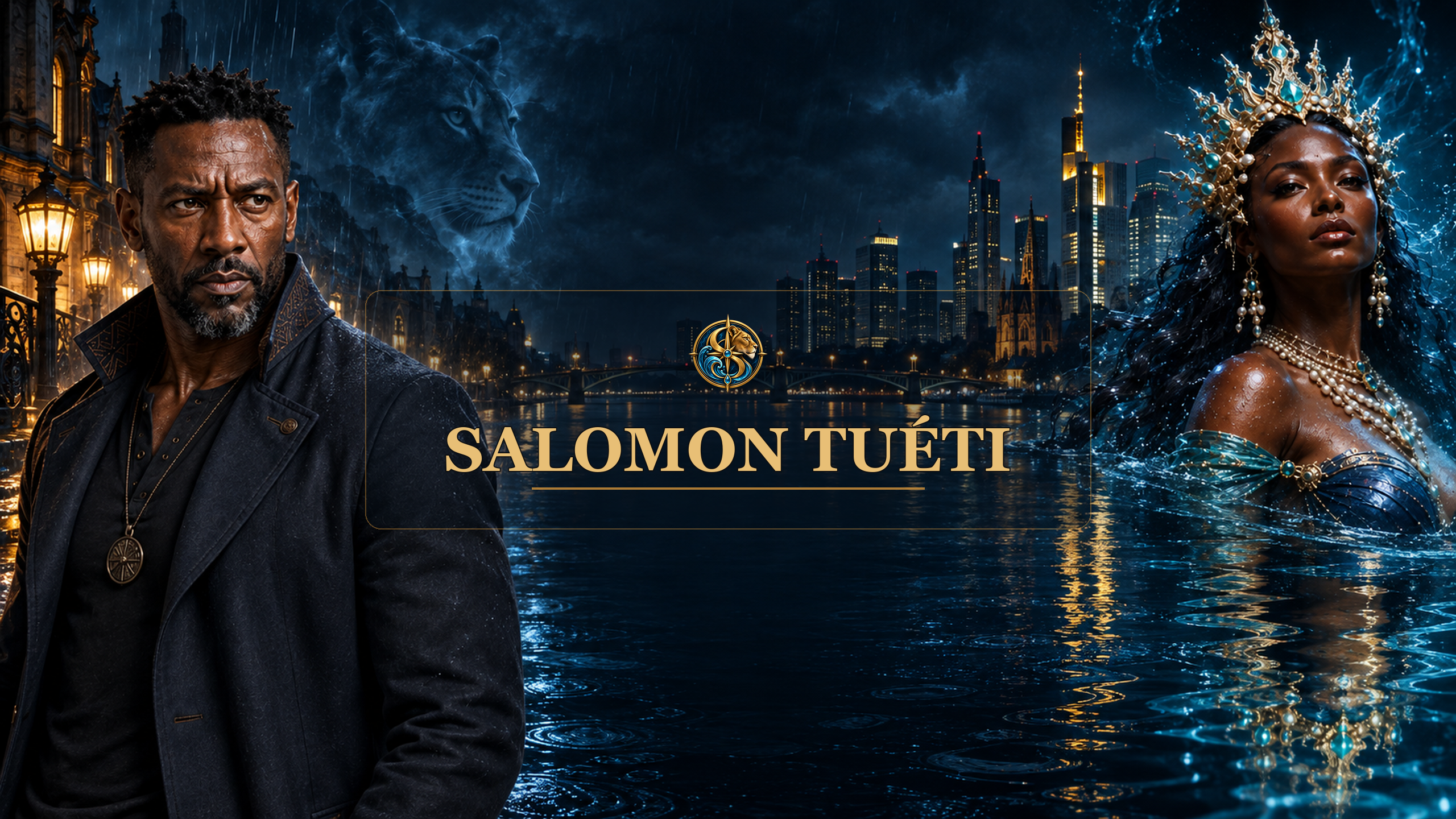 Salomon Tuéti, Léo et Mami Wata devant Francfort — illustration promotionnelle